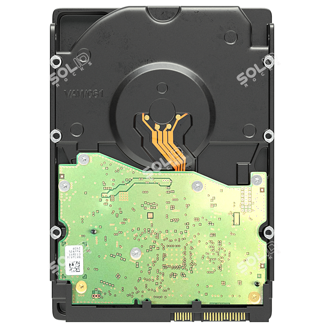  WD Gold 6TB HDD, PBR Ready 3D model image 5