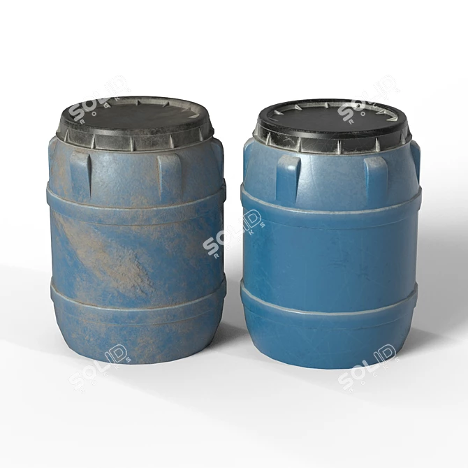 Realistic Lowpoly Plastic Barrel Collection 3D model image 1