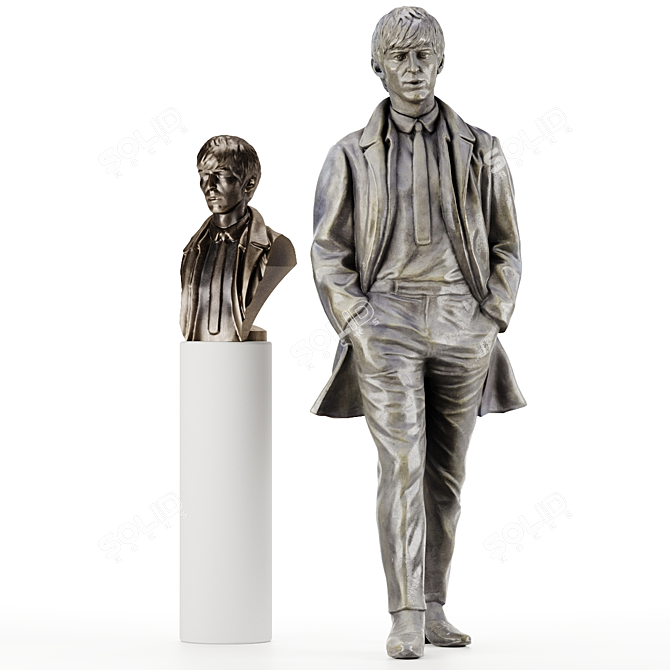 George Harrison Beatles Statue Set 3D model image 1