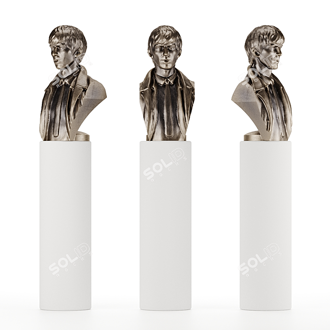 George Harrison Beatles Statue Set 3D model image 4