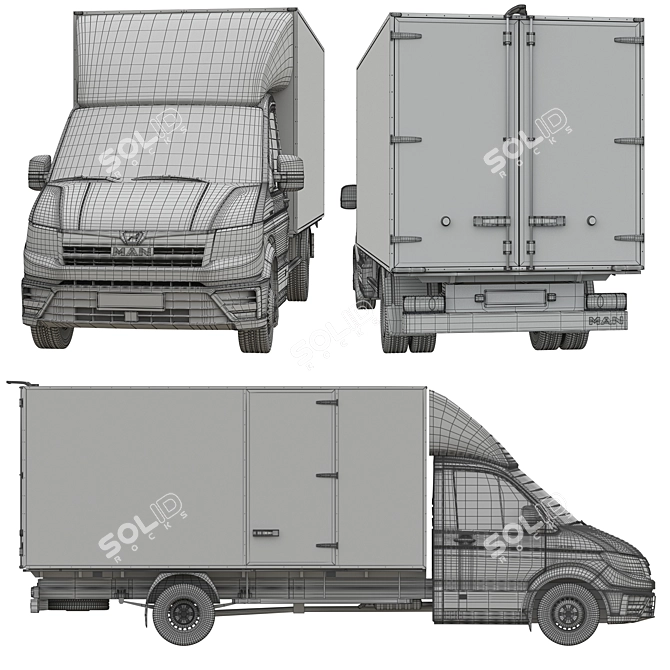 MAN TGE 6.180 MAXI Isotermic Van 3D model image 5