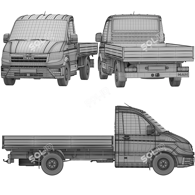 Commercial Vehicle MAN TGE Chassis 3D model image 6