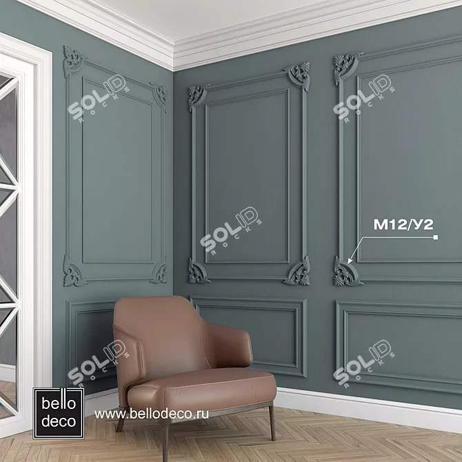 Elegant M12/U2 Decor Element 3D model image 4
