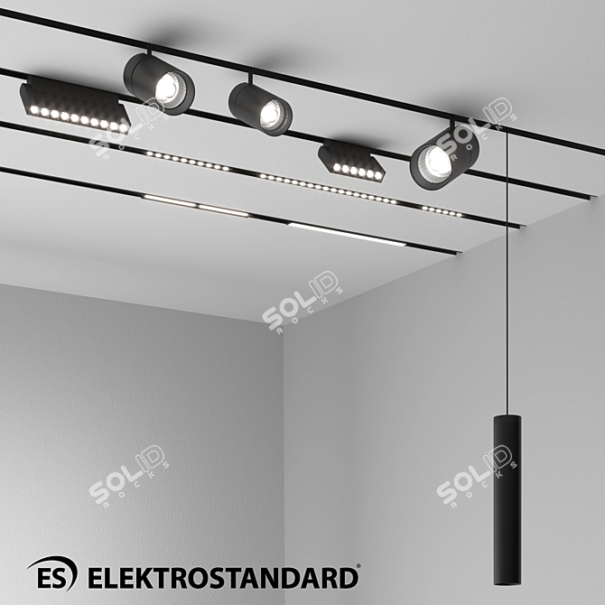 Slim Magnetic Track Lighting System 3D model image 1