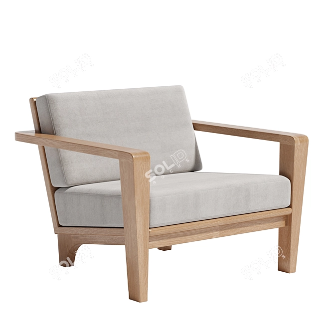 Sleek Bombay Lounge Chair 3D model image 1