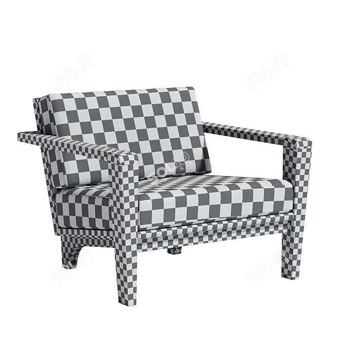 Sleek Bombay Lounge Chair 3D model image 4