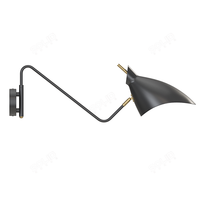 Modern Swivel Cone Wall Light 3D model image 3