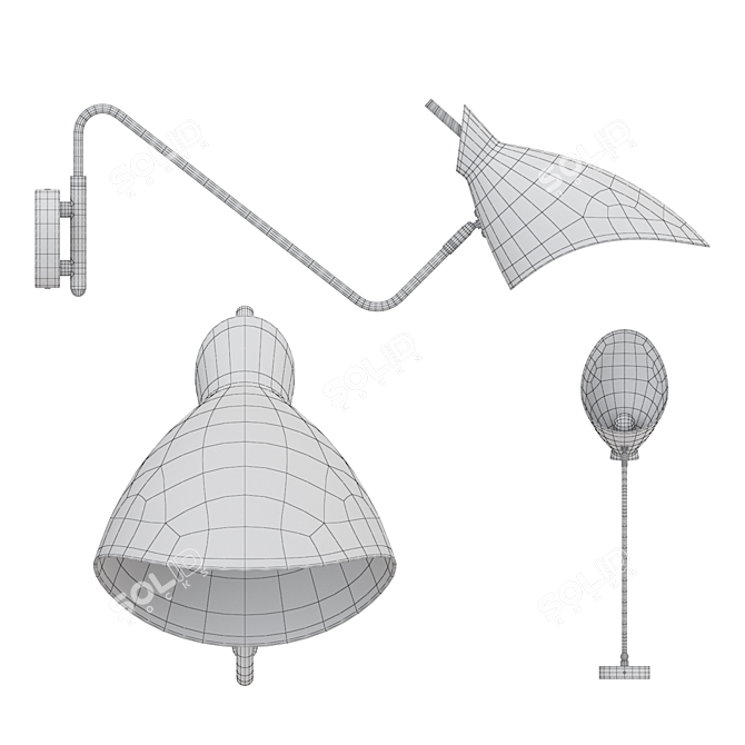 Modern Swivel Cone Wall Light 3D model image 4