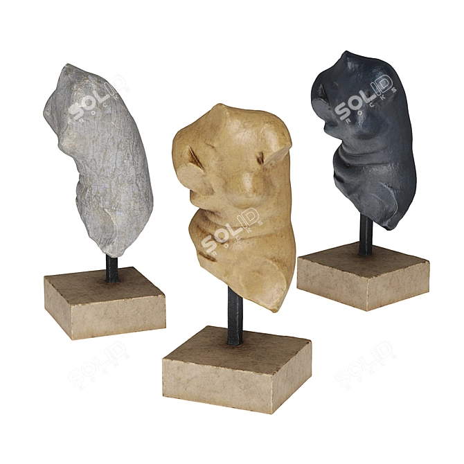 Venus Torso Sculpture, Elegant Decor 3D model image 4