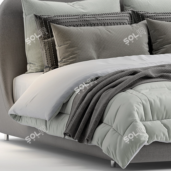 Elegant Flou Taormina Double Bed 3D model image 3