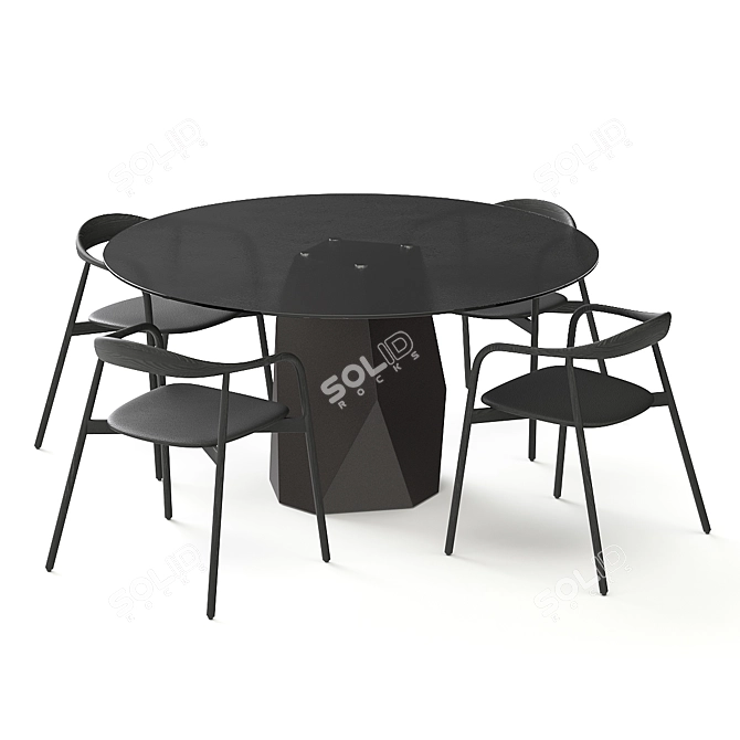 Sleek Sovet Italia Table Set 3D model image 1