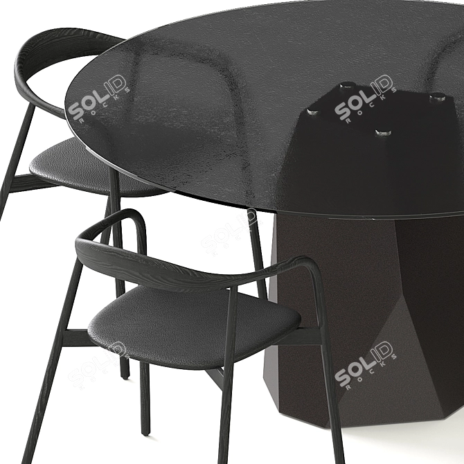 Sleek Sovet Italia Table Set 3D model image 2