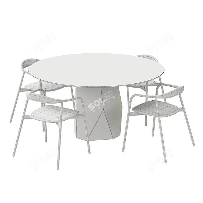 Sleek Sovet Italia Table Set 3D model image 3