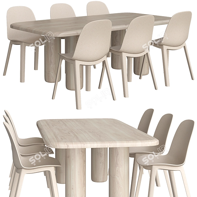 Realistic 3D Kitchen Chair Model 3D model image 1