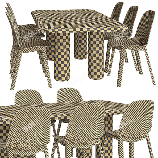 Realistic 3D Kitchen Chair Model 3D model image 2