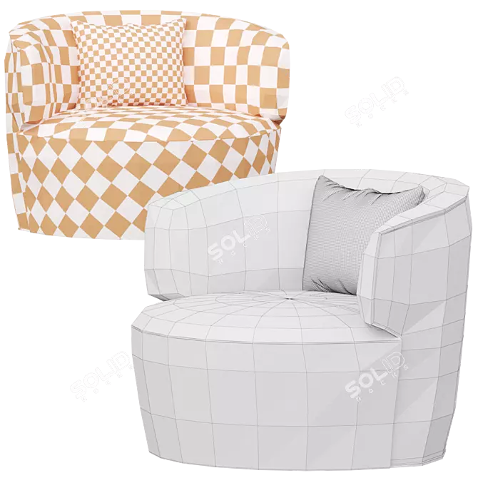 Sleek Elain Molteni Armchair 3D model image 5