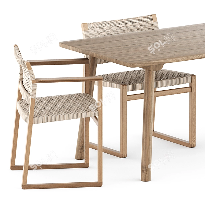 Modern Scandinavian Furniture Set 3D model image 2