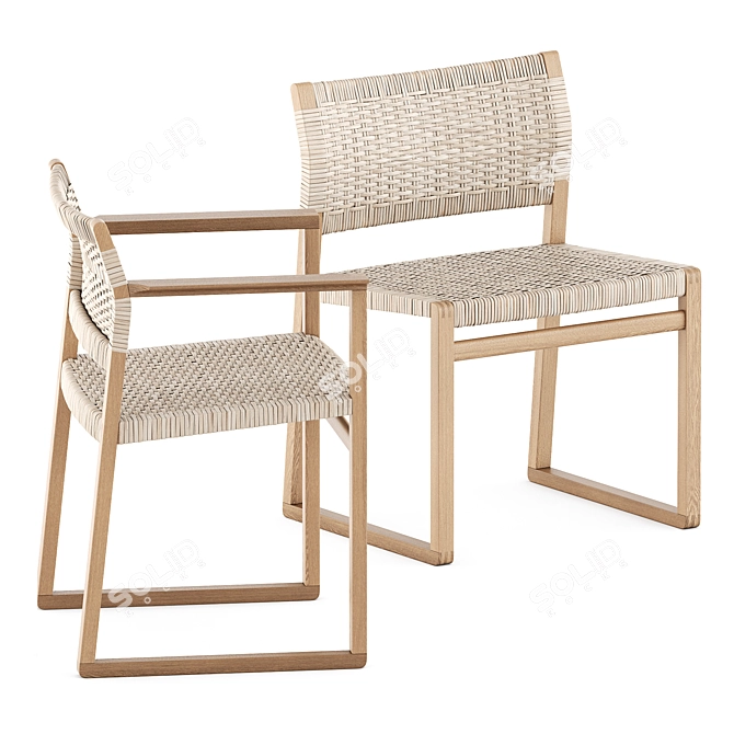 Modern Scandinavian Furniture Set 3D model image 4