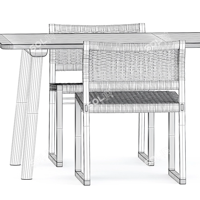 Modern Scandinavian Furniture Set 3D model image 5