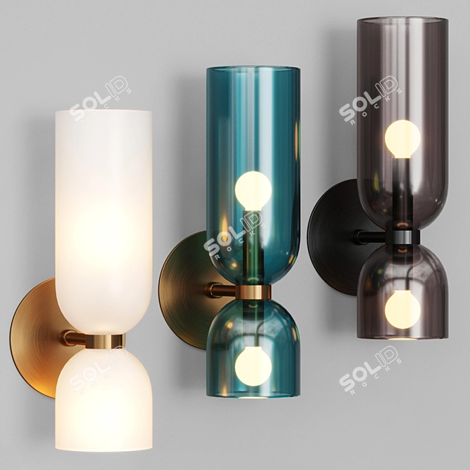 Elite Glass Wall Sconce Lamp 3D model image 1