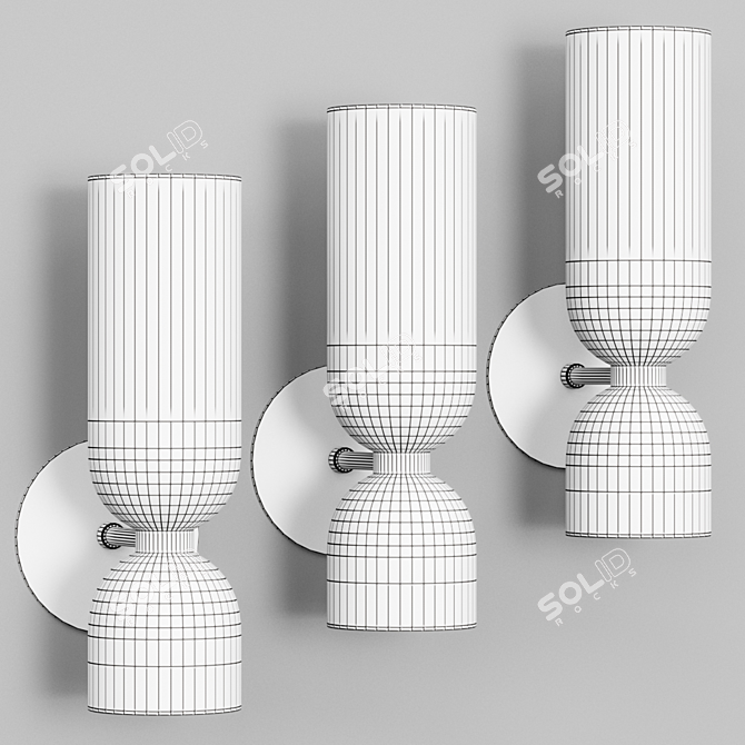 Elite Glass Wall Sconce Lamp 3D model image 2