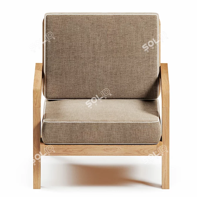 Teak Avila Lounge Chair: Elegant Comfort 3D model image 3