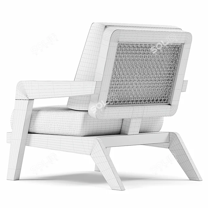 Teak Avila Lounge Chair: Elegant Comfort 3D model image 5