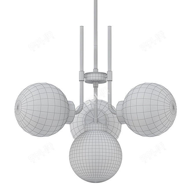 Modern Minimalist Parsons Chandelier 3D model image 2