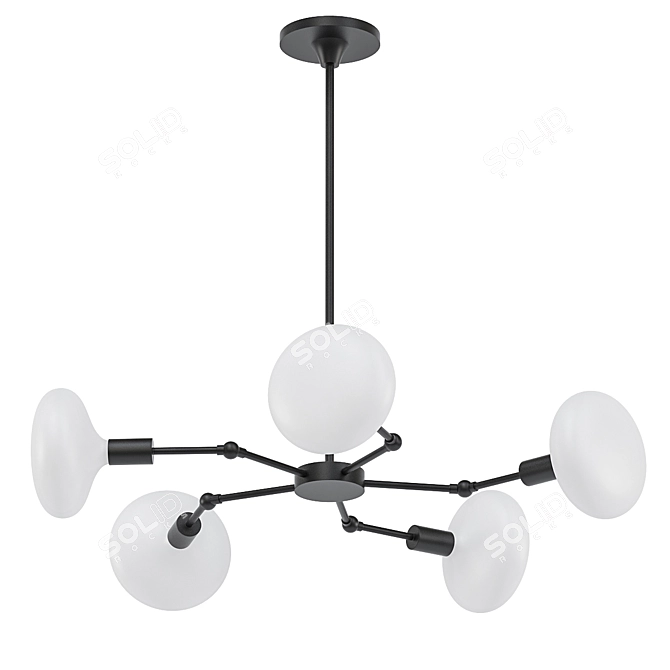 Modern Vega Chandelier in Brass 3D model image 1