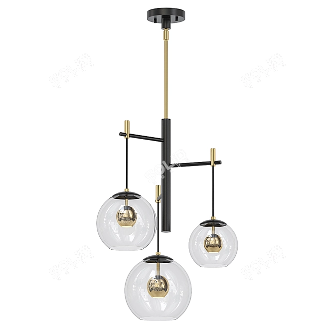 Modern Minimalist Multi-Light Pendant 3D model image 1