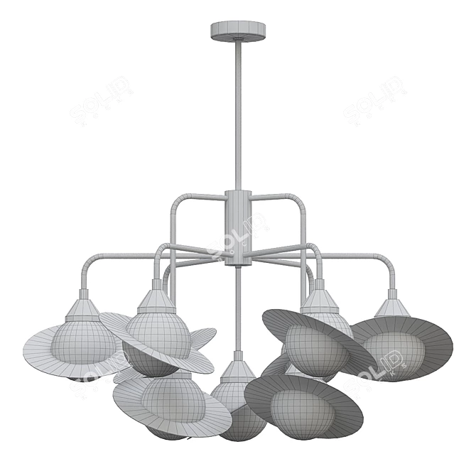 Elegant Chrome Chandelier Lighting 3D model image 2