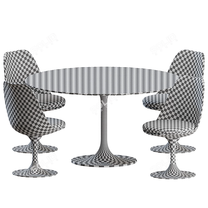 Modern Knoll Tulip Dining Set 3D model image 4