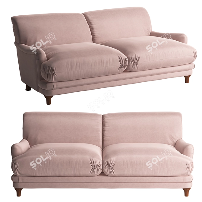 Luxurious Velvet Nora Sofa 3D model image 1