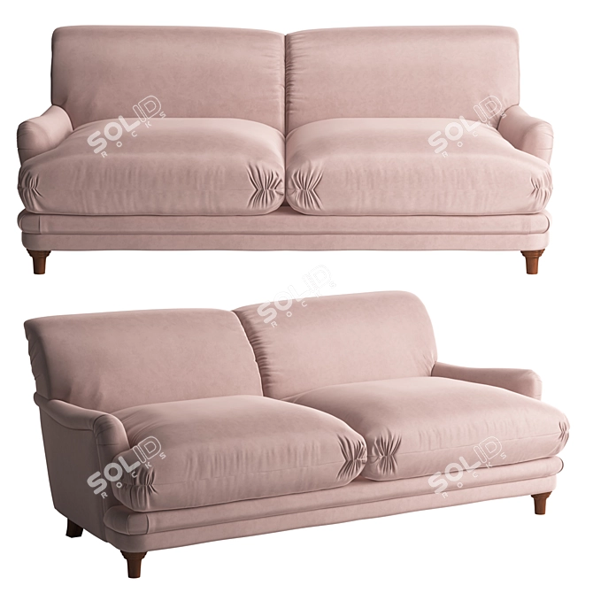 Luxurious Velvet Nora Sofa 3D model image 2