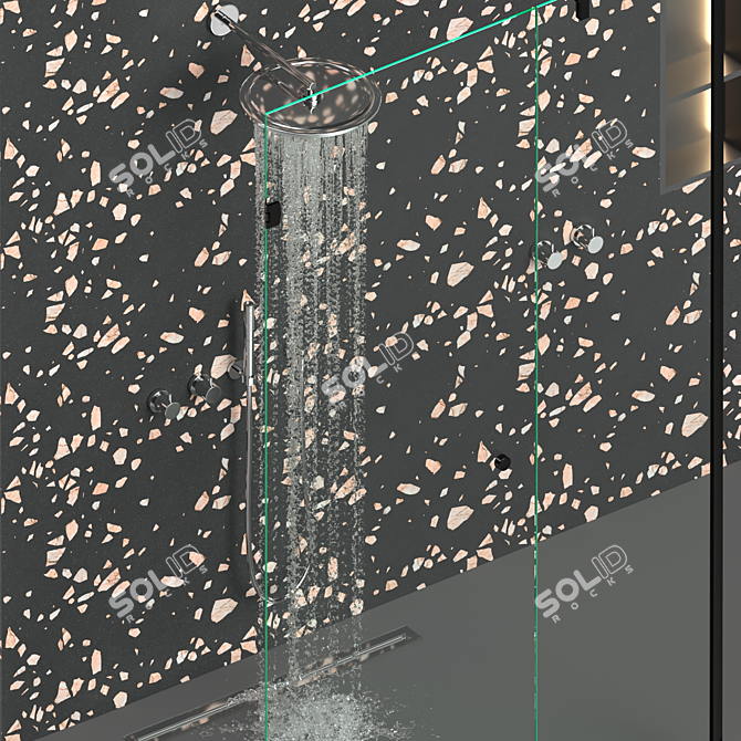 Simulated Terrazzo Shower Panel 3D model image 2