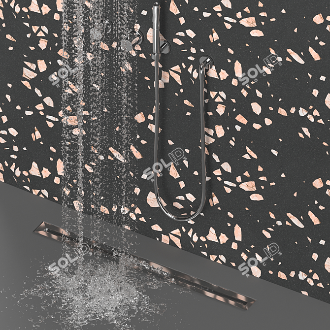 Simulated Terrazzo Shower Panel 3D model image 3