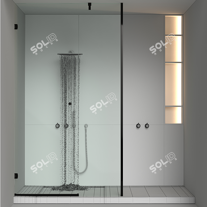 Simulated Terrazzo Shower Panel 3D model image 5