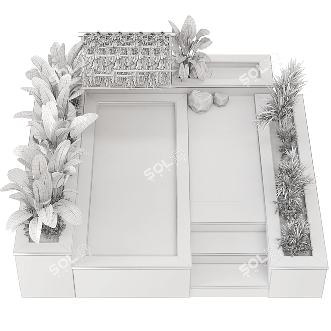 Landscape Set with Bushes and Trees 3D model image 7