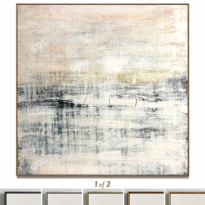 Abstract Plaster Photo Frames Duo 3D model image 1