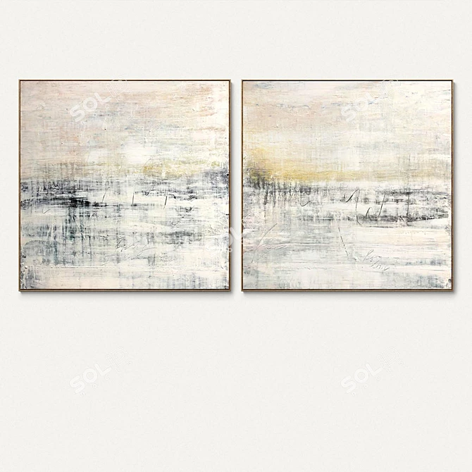 Abstract Plaster Photo Frames Duo 3D model image 3