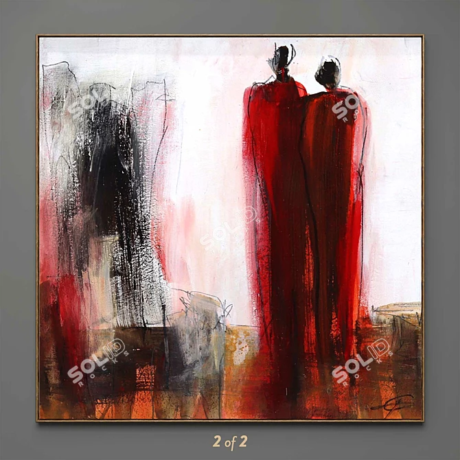 Abstract Plaster Square Frames Set 3D model image 2