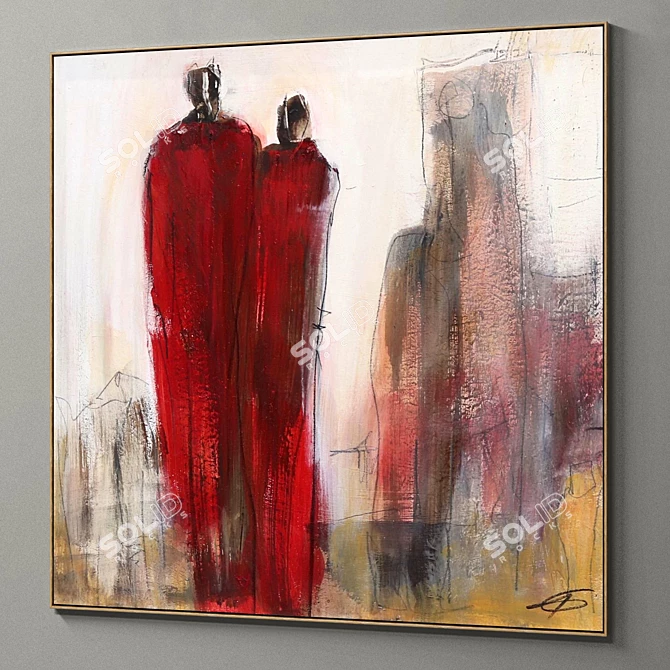 Abstract Plaster Square Frames Set 3D model image 5