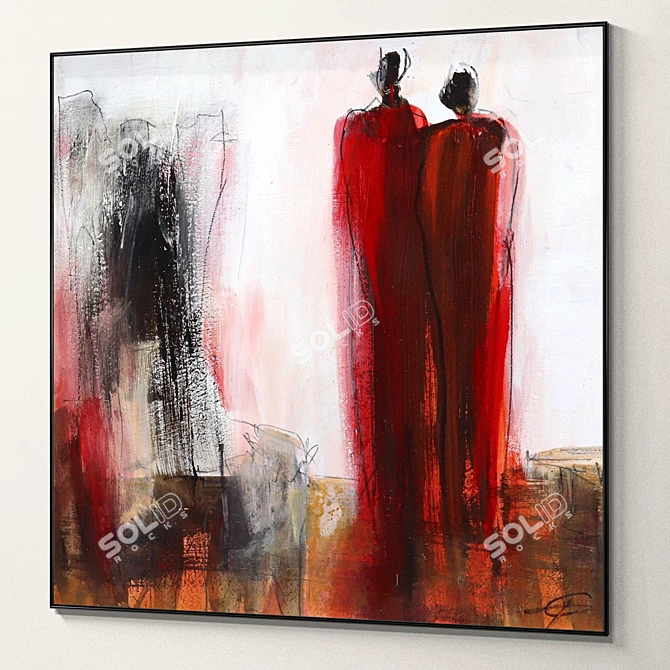 Abstract Plaster Square Frames Set 3D model image 6