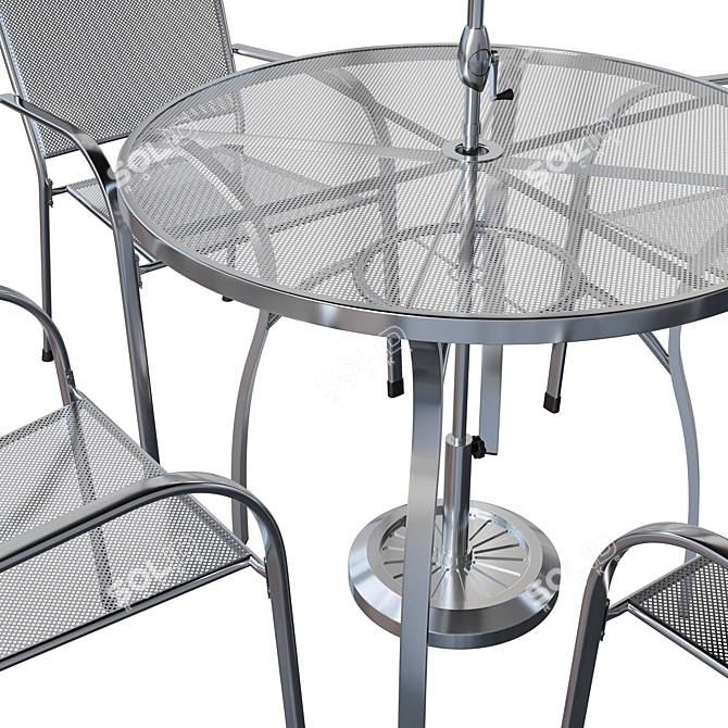 Brenner Metal Outdoor Dining Set 3D model image 4