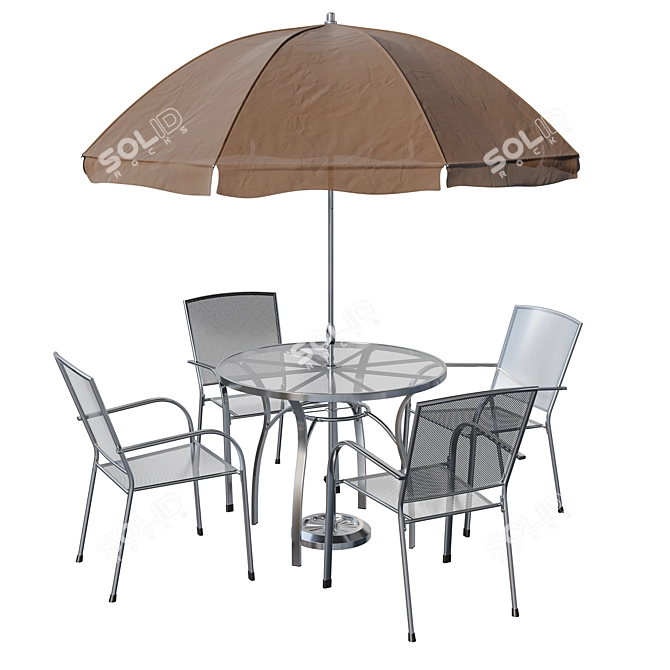 Brenner Metal Outdoor Dining Set 3D model image 5