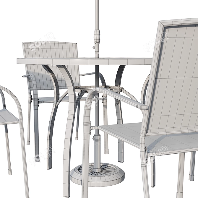 Brenner Metal Outdoor Dining Set 3D model image 6