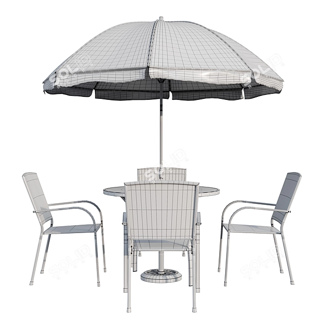 Brenner Metal Outdoor Dining Set 3D model image 7