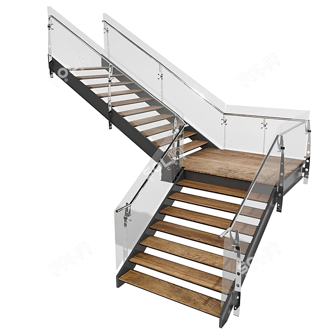 Modern Stair 3D Model FBX 3D model image 3