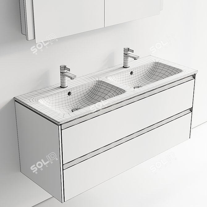 Modern Double Vanity Set Ketho.2 3D model image 5