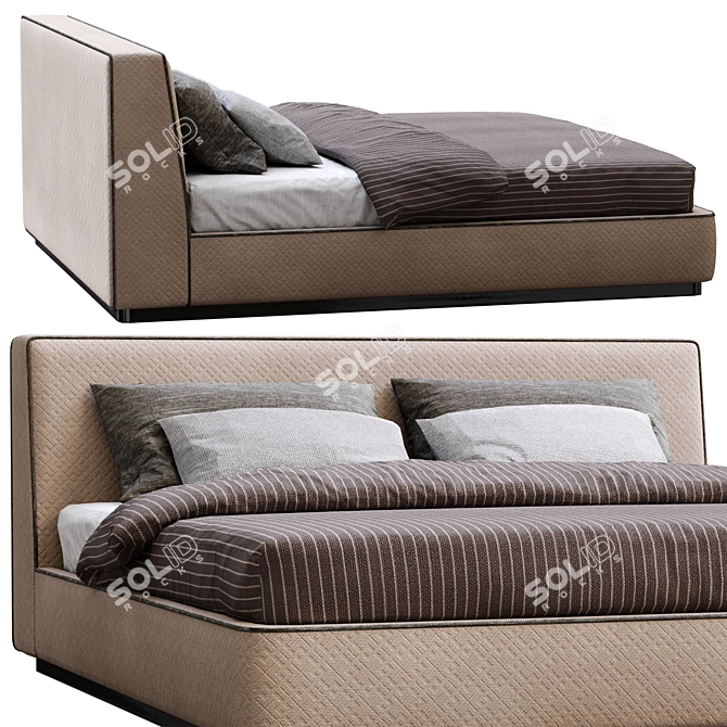 Alberta Modern Bed Model 3D model image 4